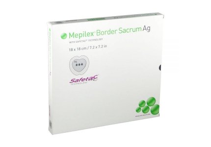 MOLNLYCKE Mepilex Border Sacrum Ag 18x18cm /opk. 5 szt